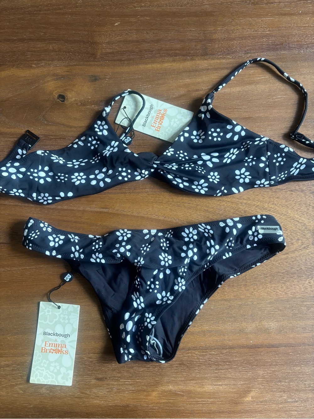 Blackbough Black & White Floral Bikini Set - L
